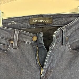 Liverpool Straight Leg Dark Blue Jeans, size 4